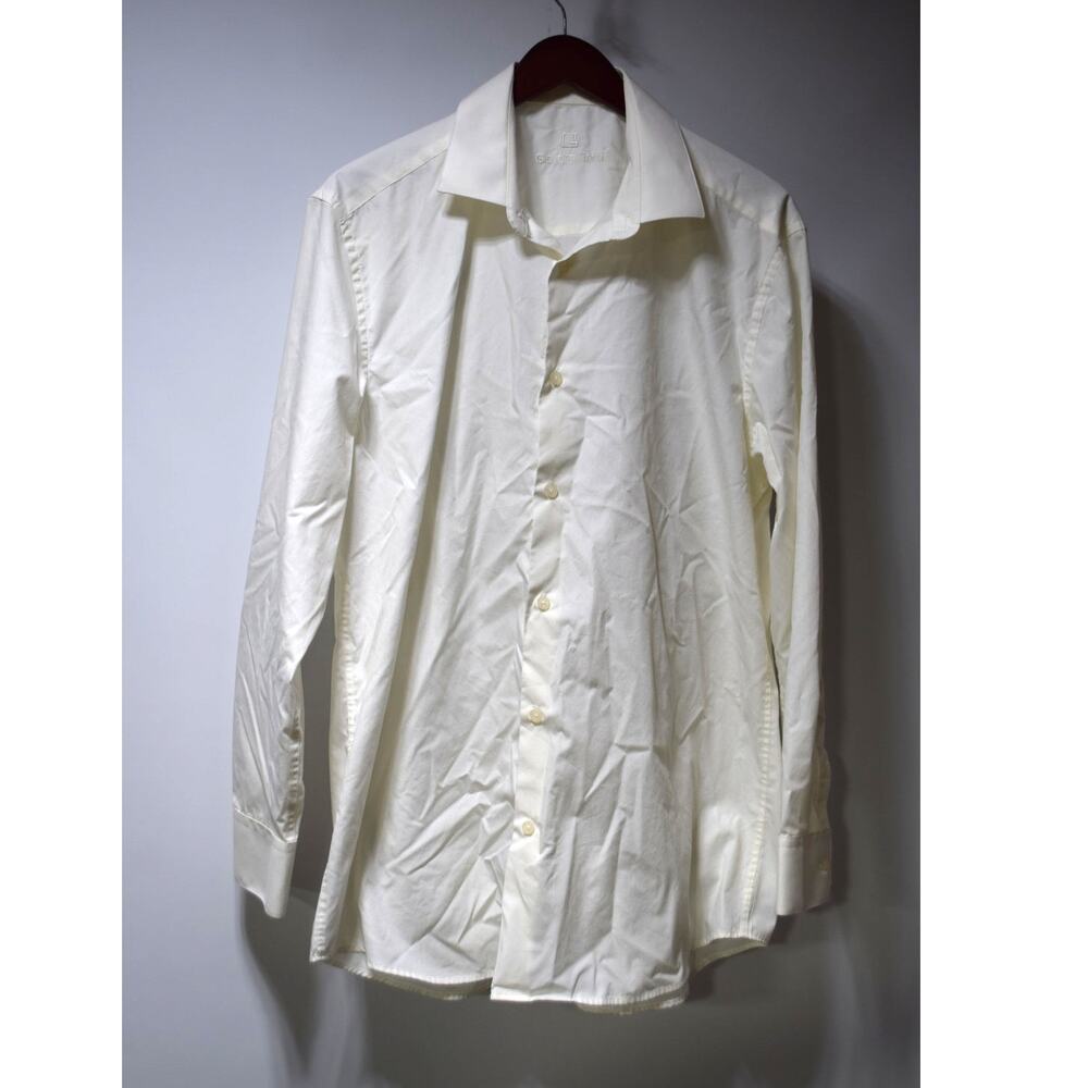 Giovanni Testi White Button Down Dress Shirt 17 17.5 34 35